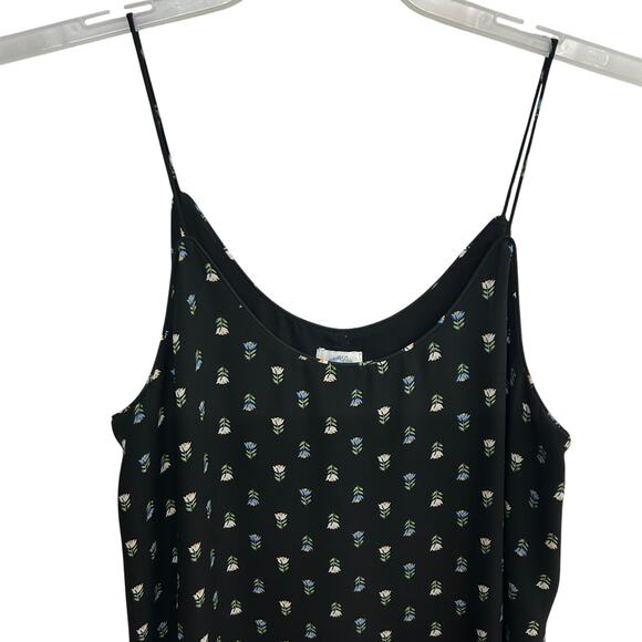 Minimalist romantic slip dress Blue Rain black daisy print soft girl size M - Picture 2 of 7
